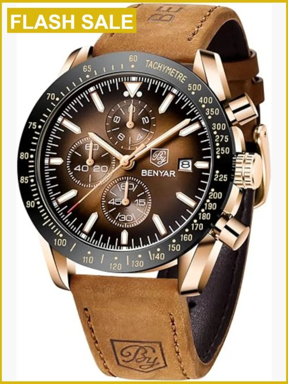 Men's Quartz Chronograph Watch Waterproof Luminous Stainless Steel Silicone